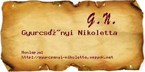 Gyurcsányi Nikoletta névjegykártya